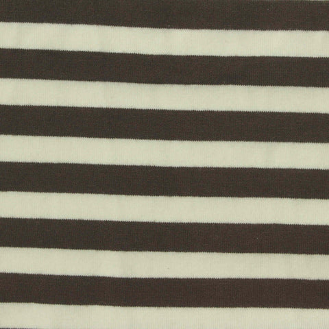 Dark Brown Horizontal-Stripe Knit, Viscose-Poly