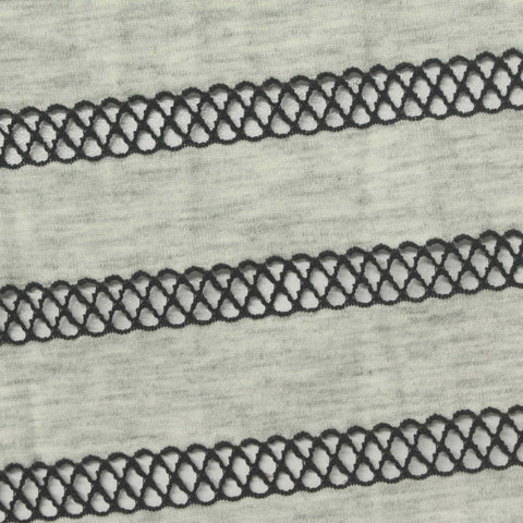 Heather Grey Stripes Jacquard, Poly-Viscose