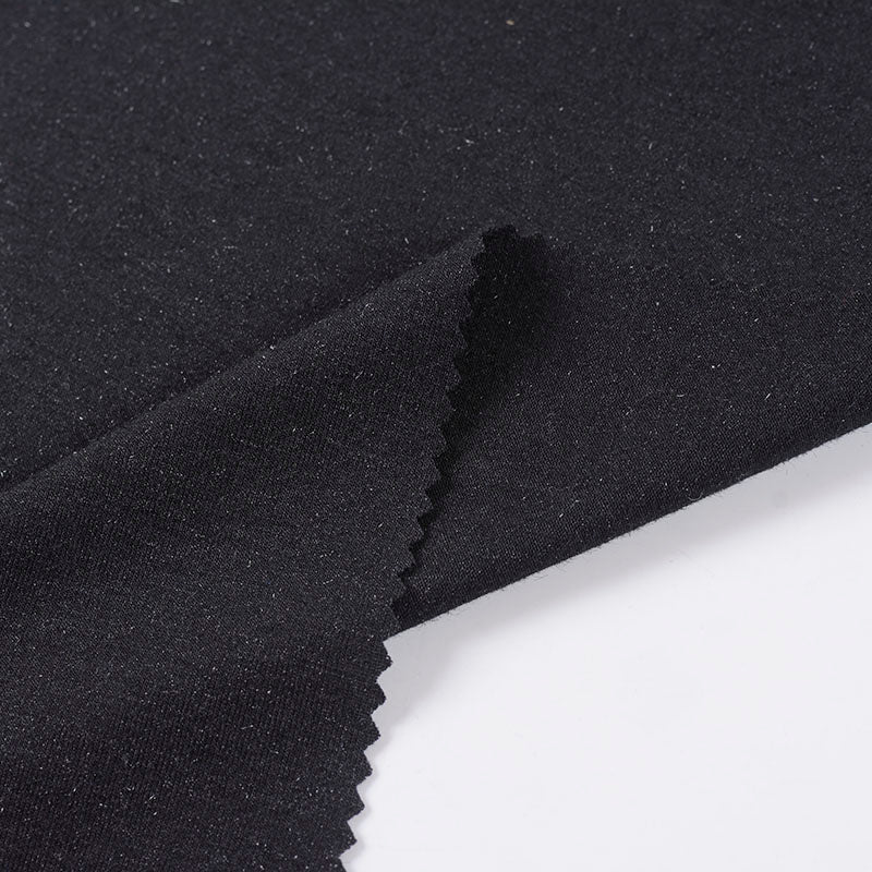 Black Marl Jersey Knit, Polyester, 230 gsm, 155 cm