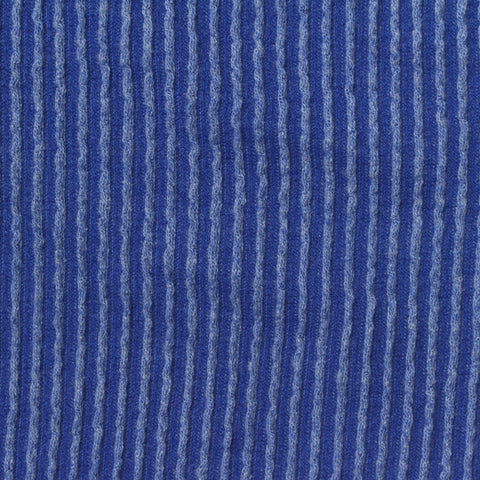 Royal Blue Vertical-Stripe Rib Knit, Poly-Viscose
