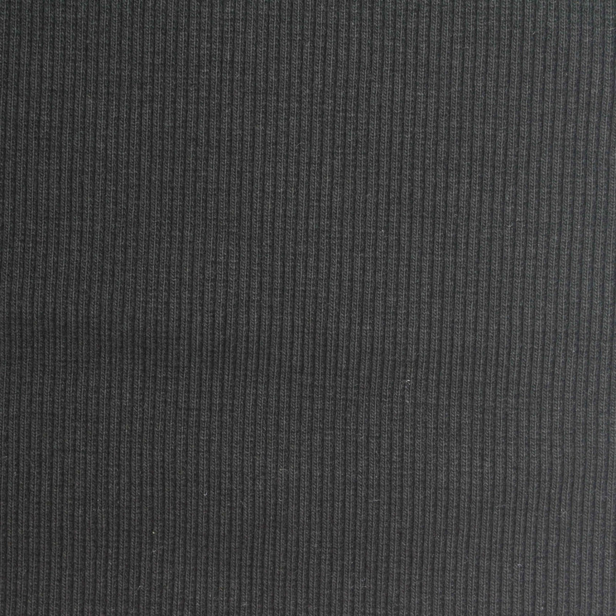 Cotton Polyester Stretch Rib Knit Fabric, 345 gsm, 125 cm — Black