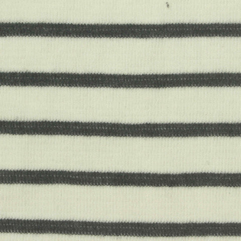 Dark Grey Horizontal-Stripe Knit, Cotton-Poly