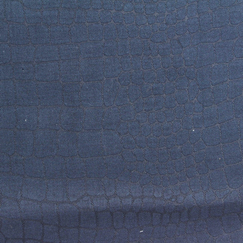 Animal Print Brushed Cotton Stretch Twill Fabric, 281 gsm — Navy