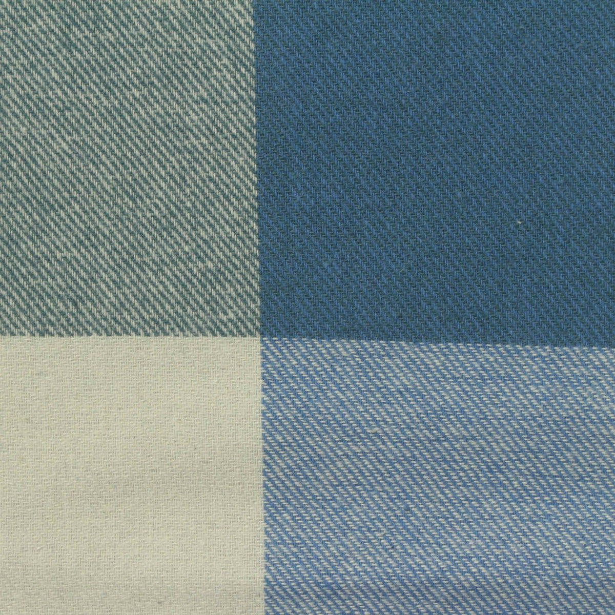 Blue Check Twill, Cotton-Poly