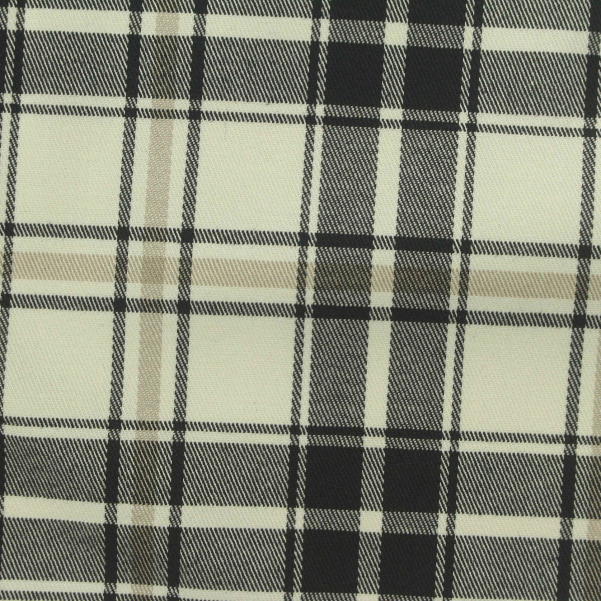 Black Plaid Twill, Cotton