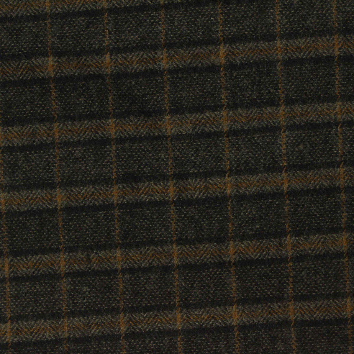 Dark Charcoal Plaid Twill, Cotton
