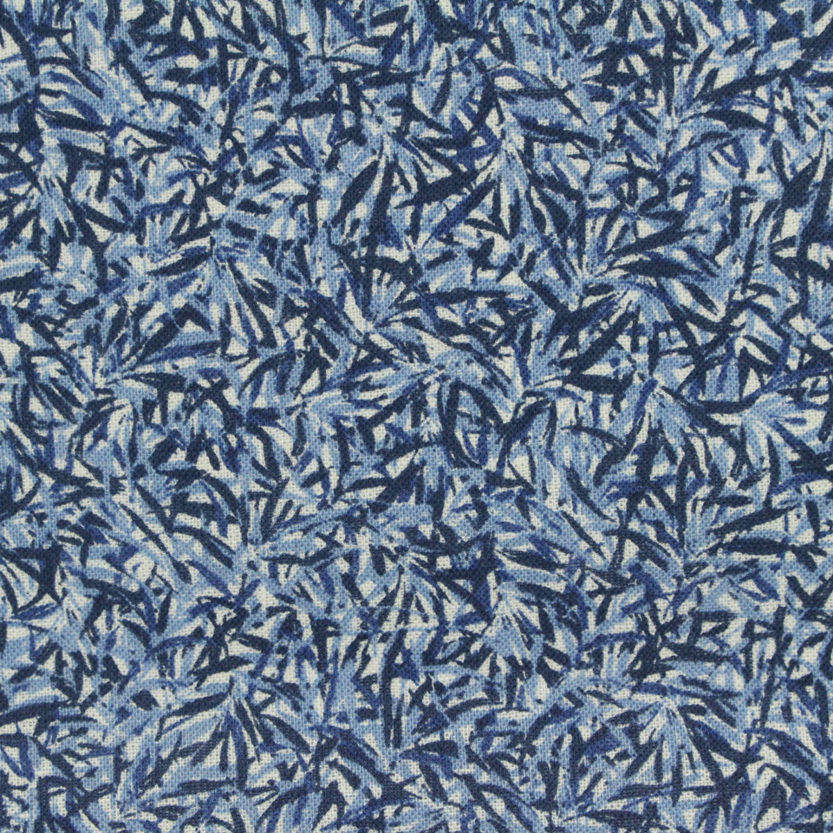 Printed Linen Cotton Woven Fabric, 116 gsm — Blue