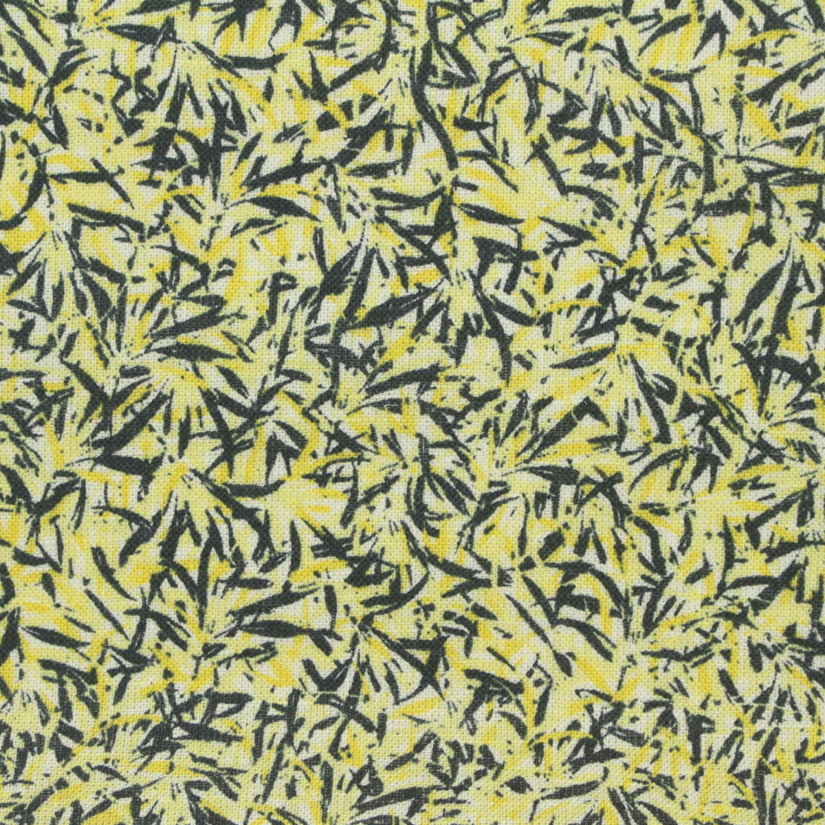 Printed Linen Cotton Woven Fabric, 116 gsm — Yellow
