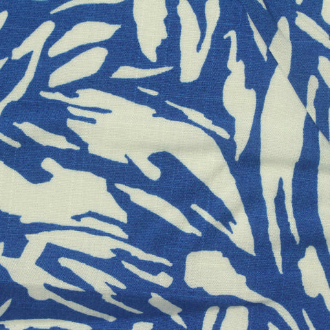 Printed Slub 100% Viscose Woven Fabric, 132 gsm — Blue