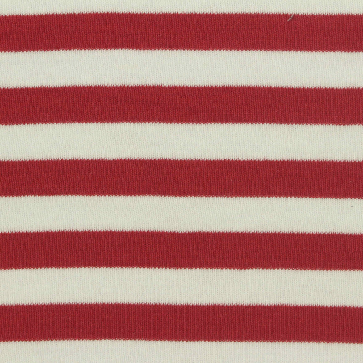 Red Horizontal-Stripe Rib Knit, Cotton