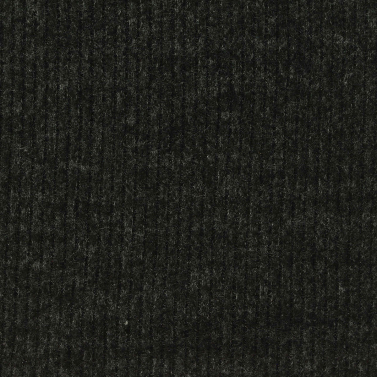 Brushed Viscose Polyester Stretch Rib Knit Fabric, 300 gsm, 143 cm — Black