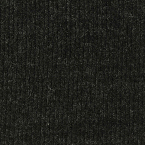 Brushed Viscose Polyester Stretch Rib Knit Fabric, 300 gsm, 143 cm — Black