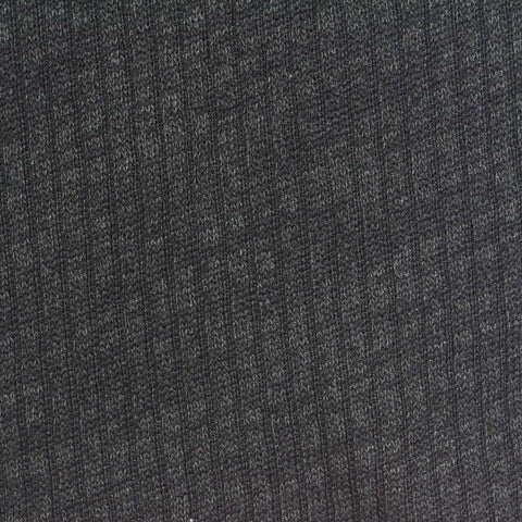 Dark Grey Marl Rib Knit, Poly-Viscose