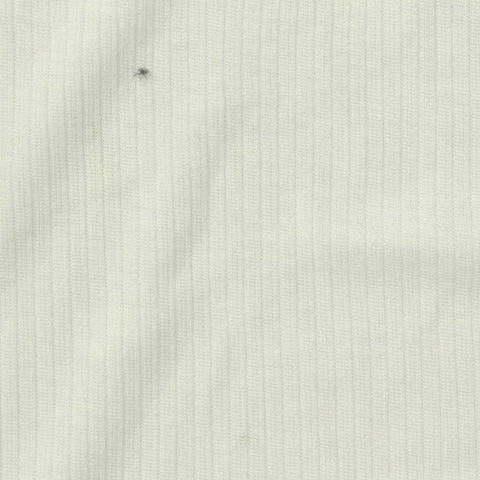 Polyester Viscose Rib Knit Fabric, 130 gsm, 155 cm — White
