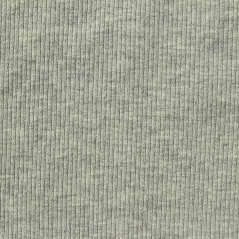 Grey Heather Rib Knit, Cotton-Poly