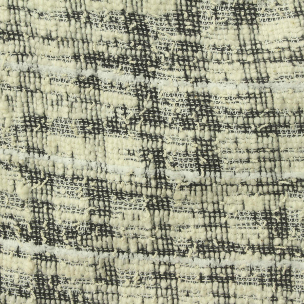 Black Textured Bouclé, Cotton-Poly