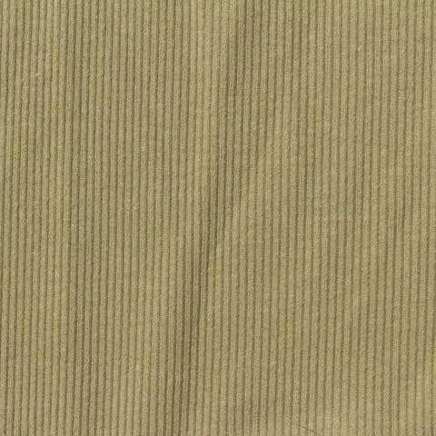 Cotton Polyester Stretch Rib Knit Fabric, 260 gsm, 110 cm — Khaki