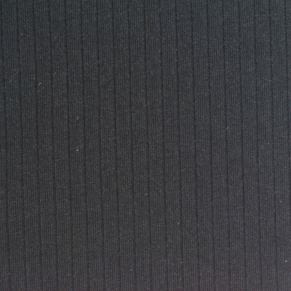 Black Ribbed Rib Knit, Poly-Cotton