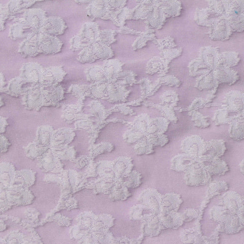 White Textured-Floral Jacquard, Polyester