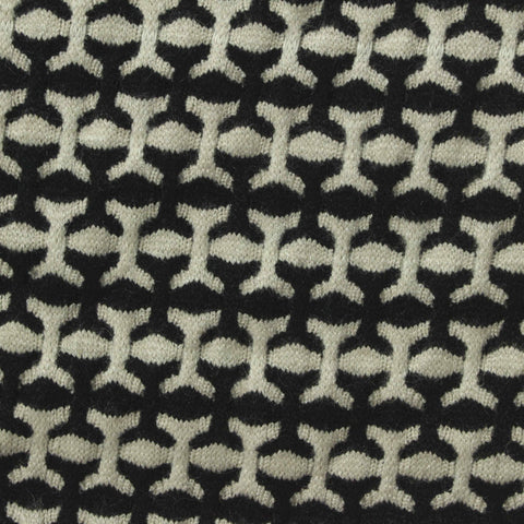 Beige Geometric Jersey Knit, Poly-Viscose