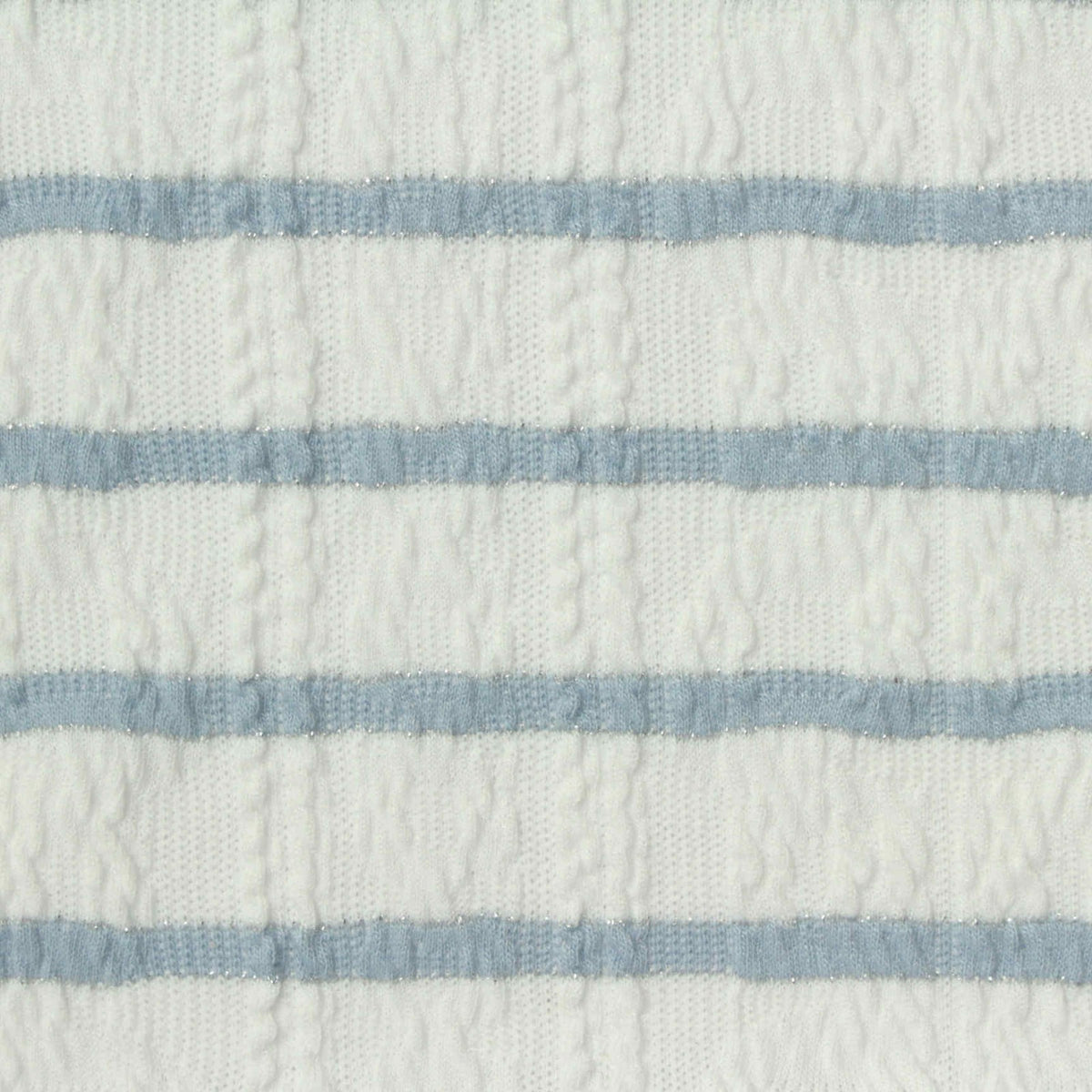 Light Blue Horizontal-Stripe Jersey Knit, Polyester