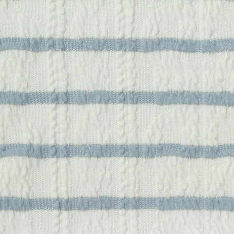 Light Blue Horizontal-Stripe Jersey Knit, Polyester