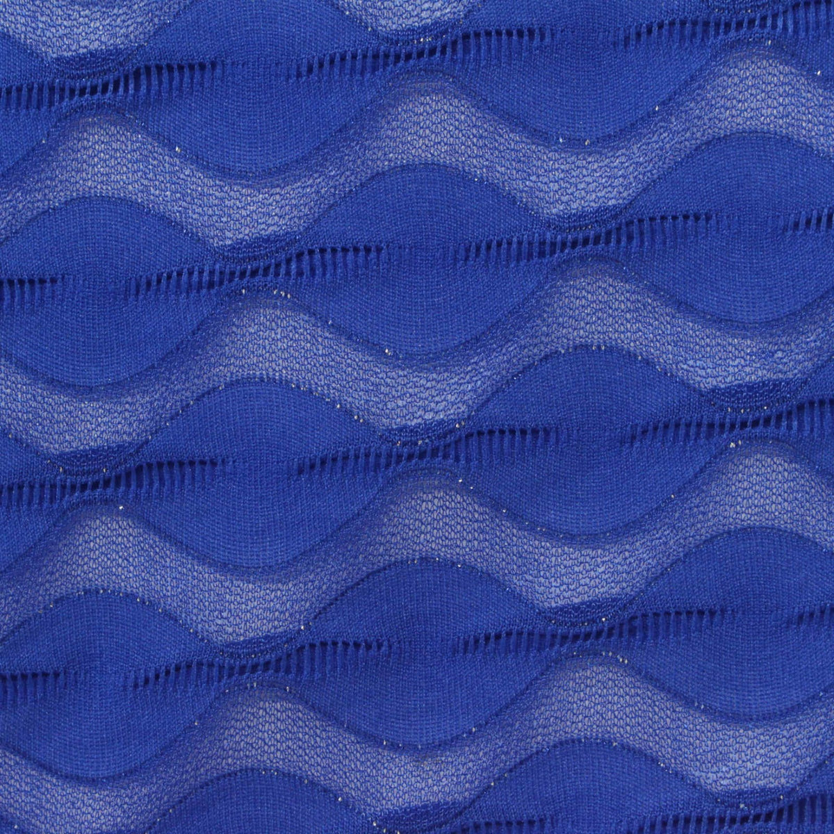 Royal Blue Wavy-Stripe Jersey Knit, Polyester