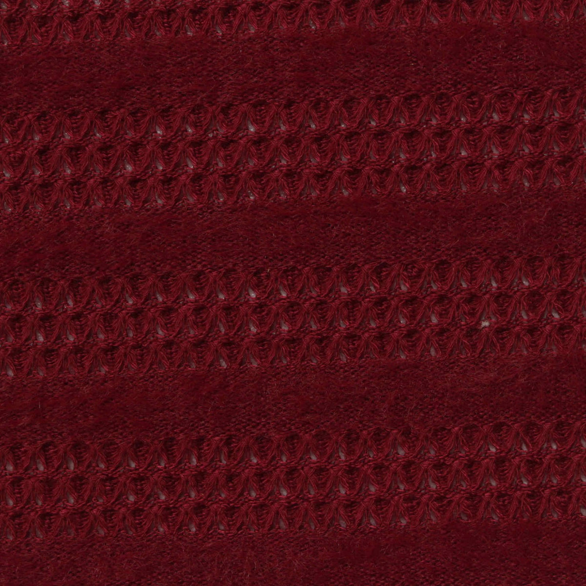 Burgundy Openwork-Stripe Jersey Knit, Polyester
