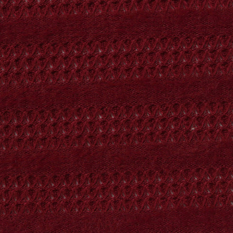 Burgundy Openwork-Stripe Jersey Knit, Polyester
