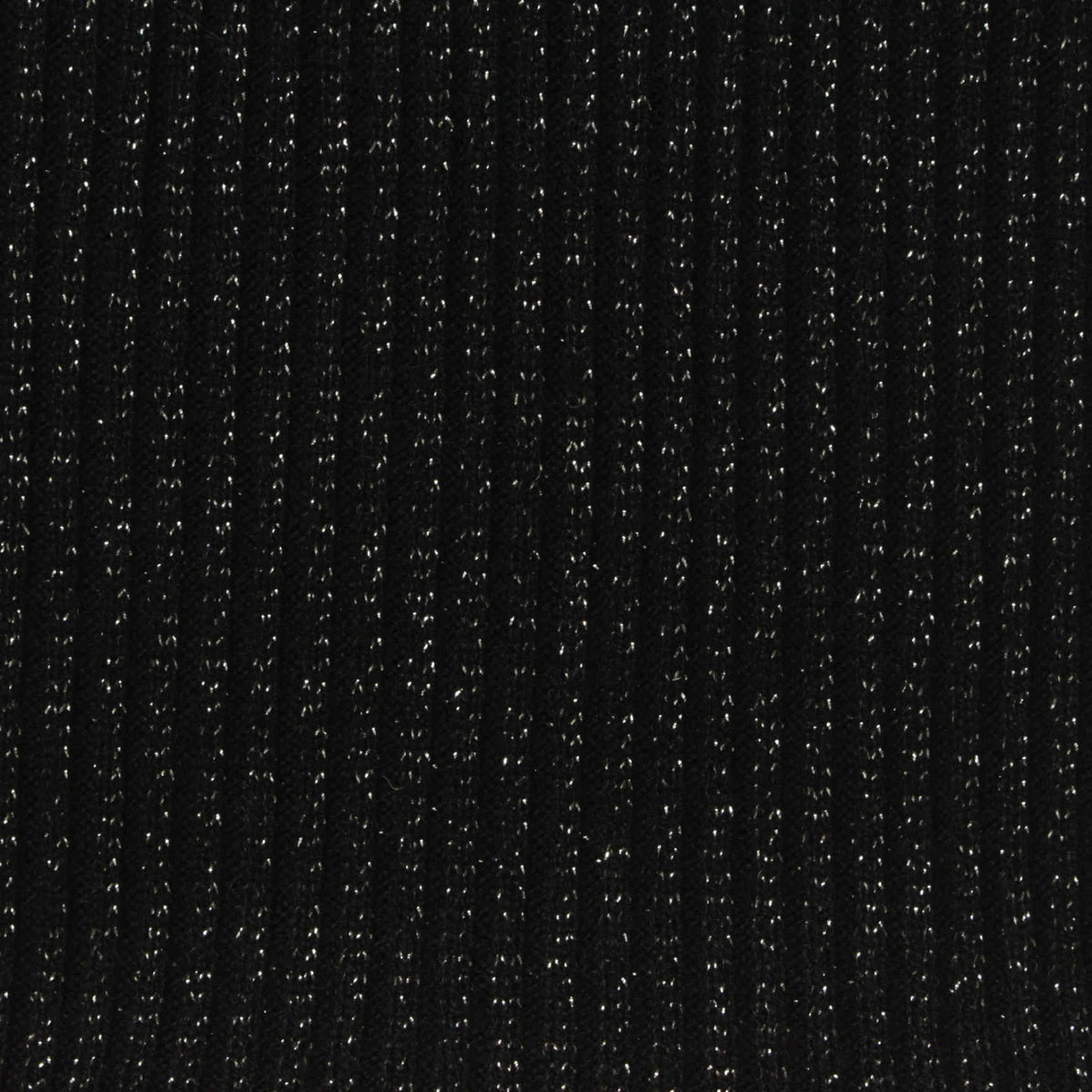 Black Sparkle Rib Knit, Viscose-Poly