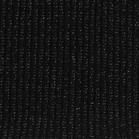 Black Sparkle Rib Knit, Viscose-Poly