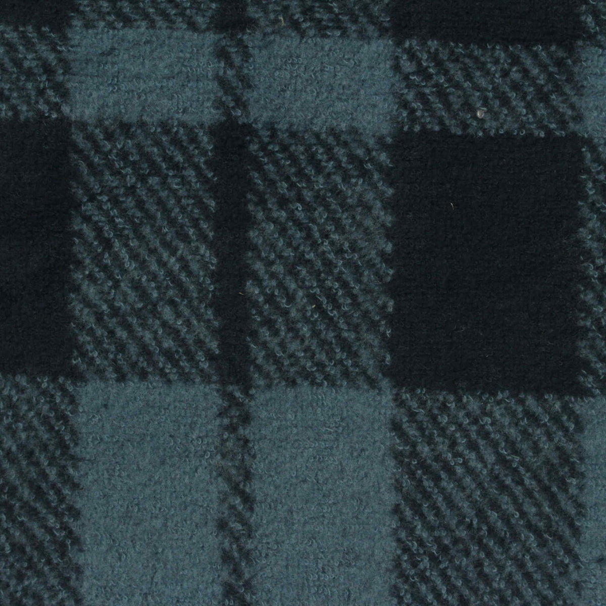 Dark Green Plaid French Terry, Cotton-Poly