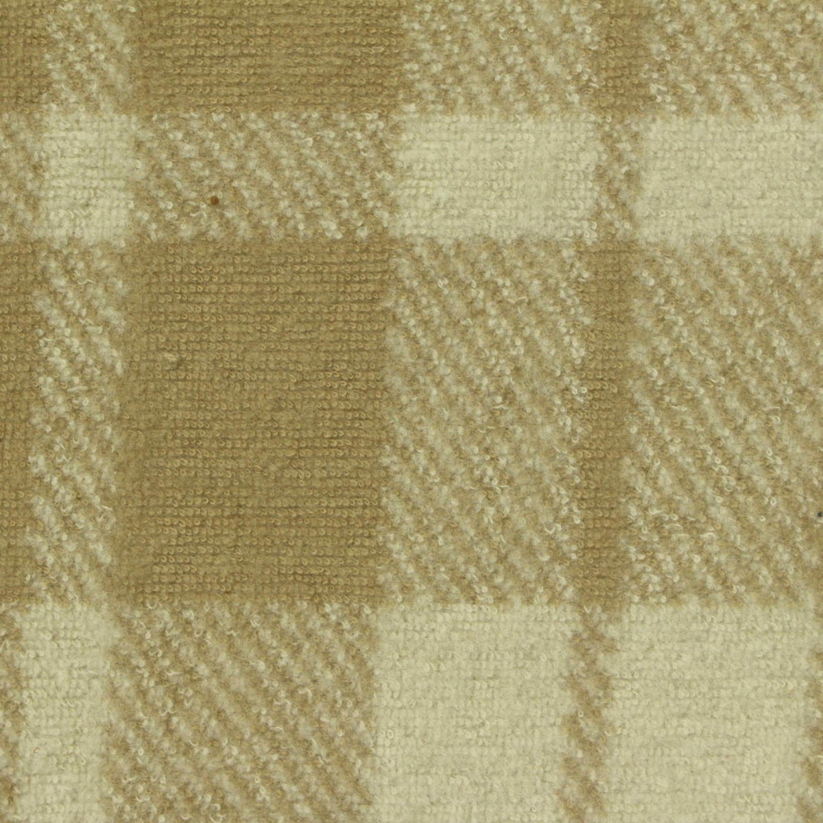 Beige Plaid French Terry, Cotton-Poly