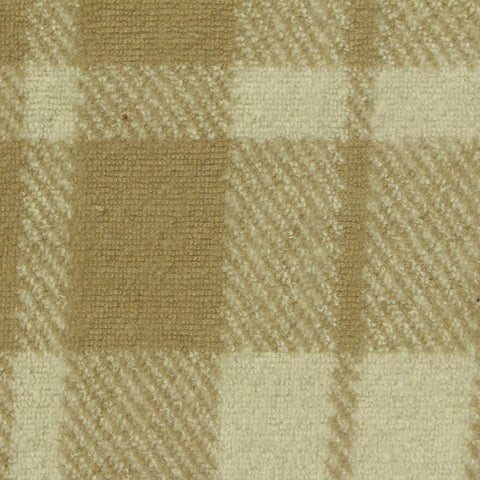 Beige Plaid French Terry, Cotton-Poly