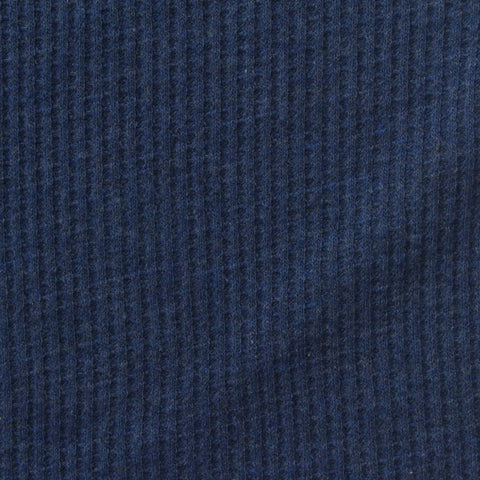 Navy Textured Waffle Knit, Cotton-Poly