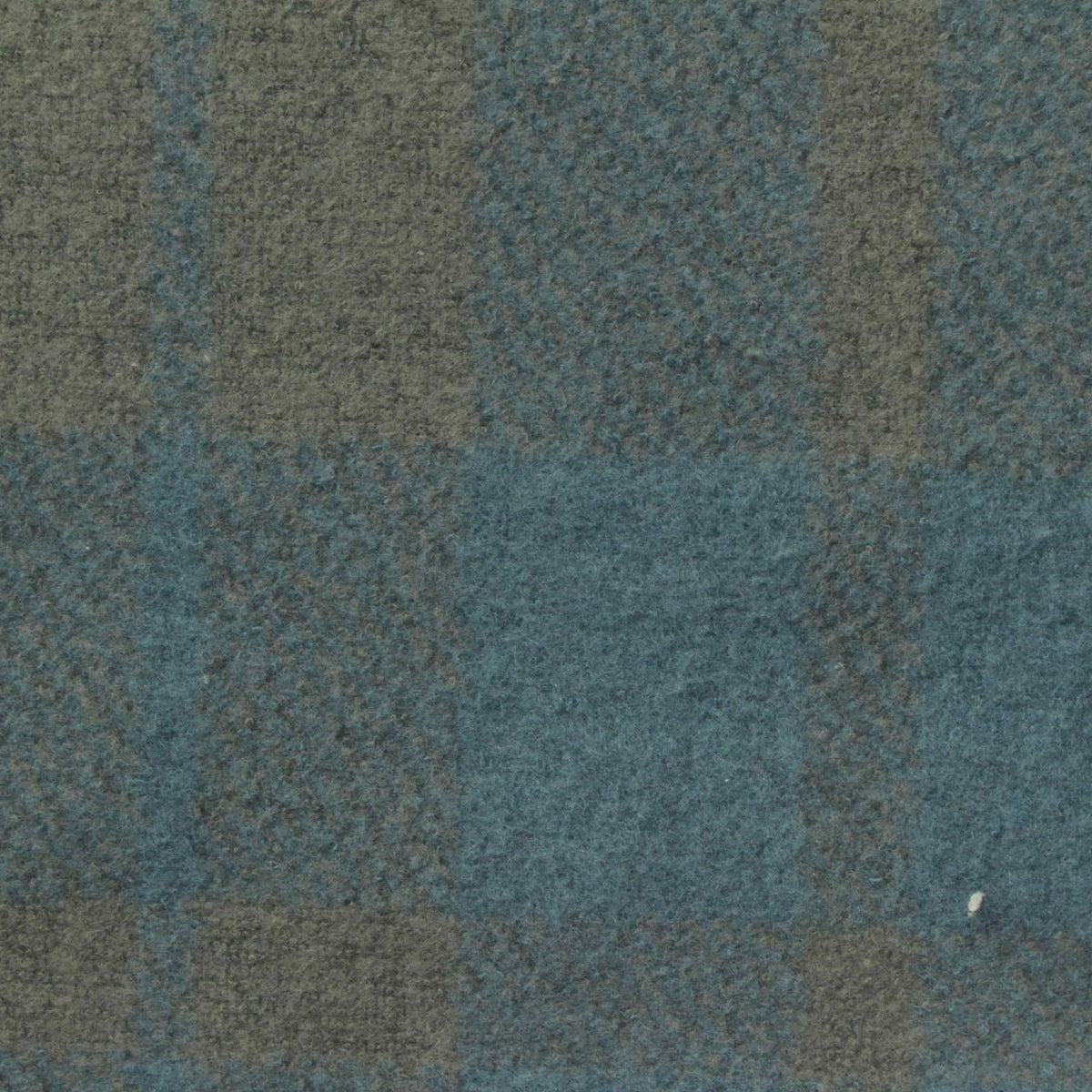 Muted Blue Plaid French Terry, Cotton-Poly