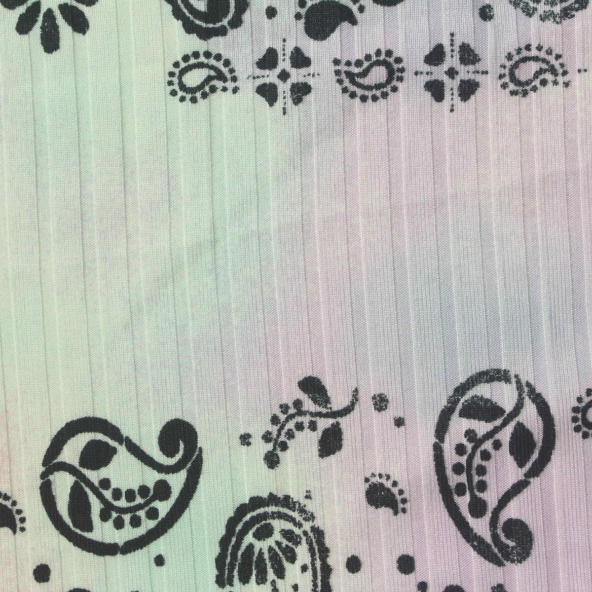 Black Paisley Rib Knit, Polyester