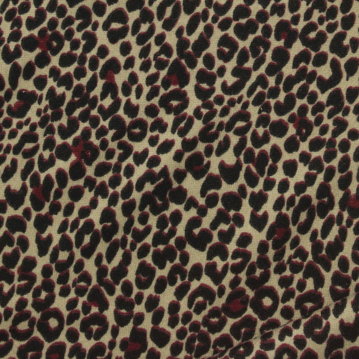 Burgundy Leopard Milk Silk Knit, Polyester