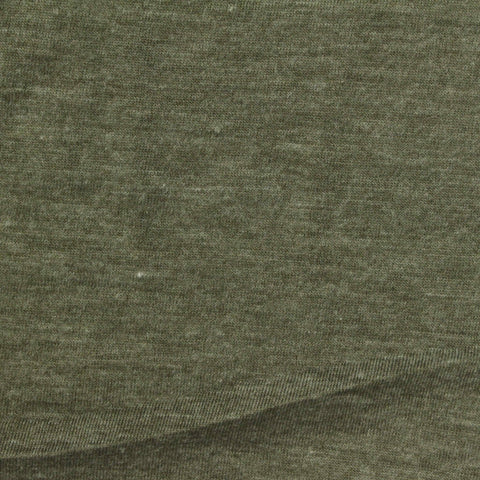 Olive Heather Jersey Knit, Poly-Viscose