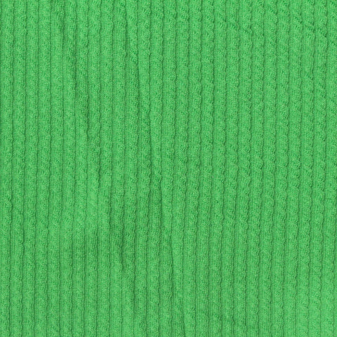 Bright Green Ribbed Rib Knit, Polyester