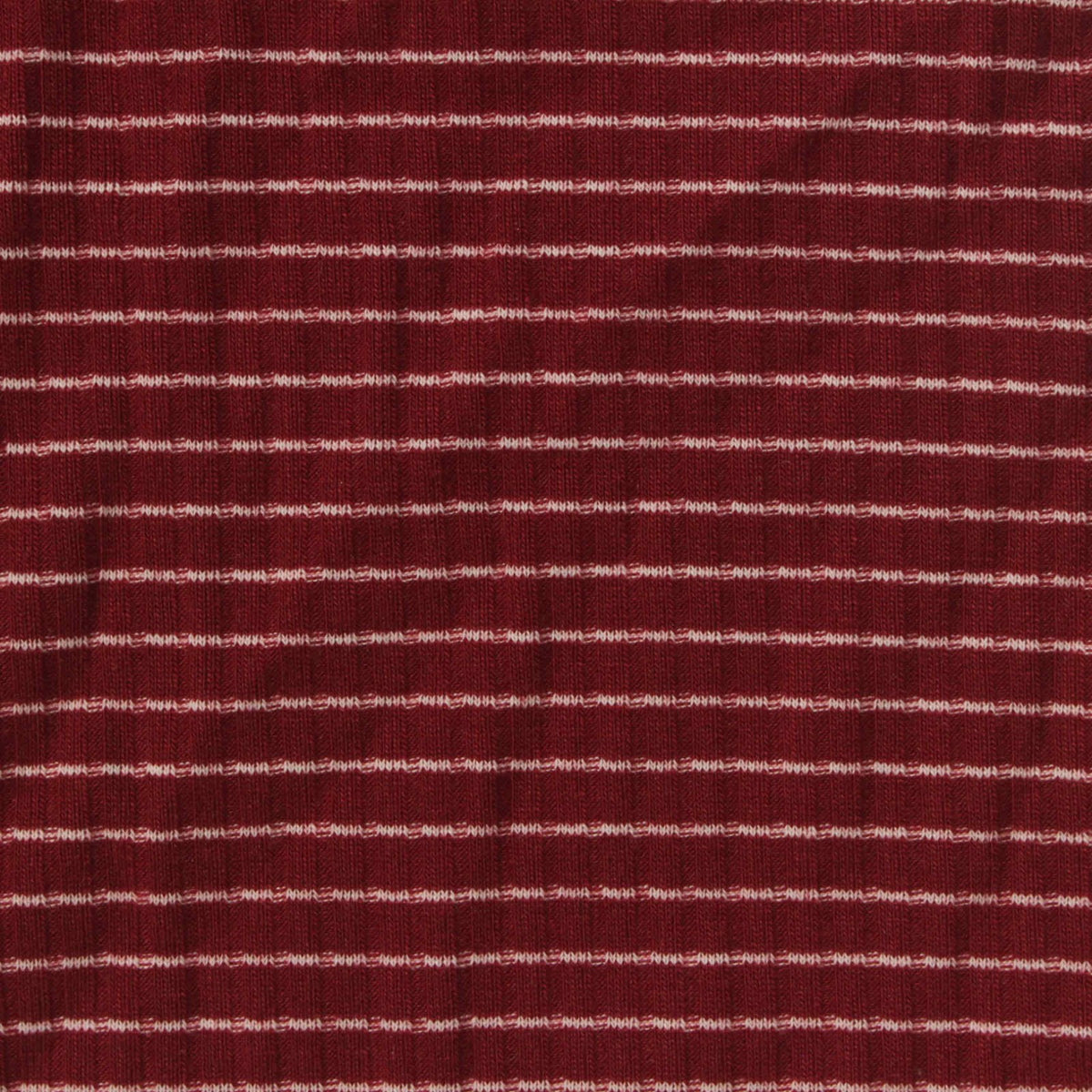 White Horizontal-Stripe Rib Knit, Polyester