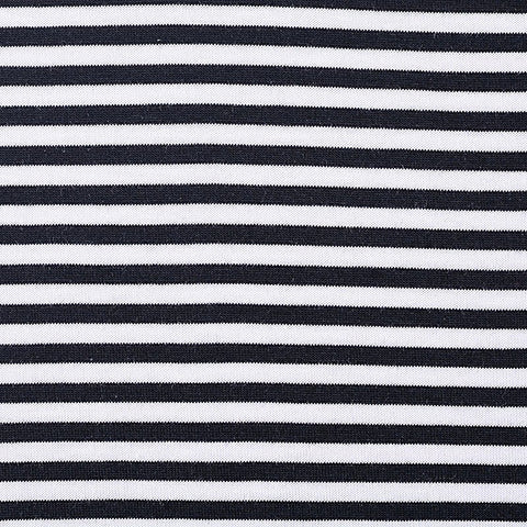 Black Horizontal-Stripe Jersey Knit, Viscose-Cotton