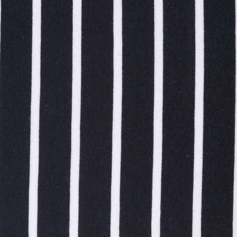 Black Vertical-Stripe Jersey Knit, Cotton-Modal
