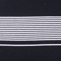 Black Horizontal-Stripe Jersey Knit, Cotton-Modal, 160 gsm