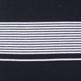 Black Horizontal-Stripe Jersey Knit, Cotton-Modal