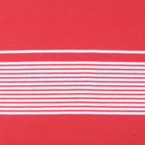 White Horizontal-Stripe Jersey Knit, Cotton-Modal