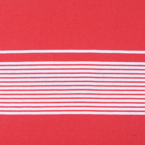 White Horizontal-Stripe Jersey Knit, Cotton-Modal