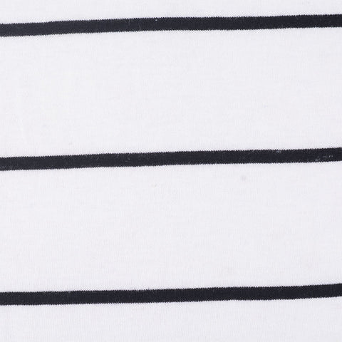 Black Horizontal-Stripe Jersey Knit, Cotton, 131 gsm