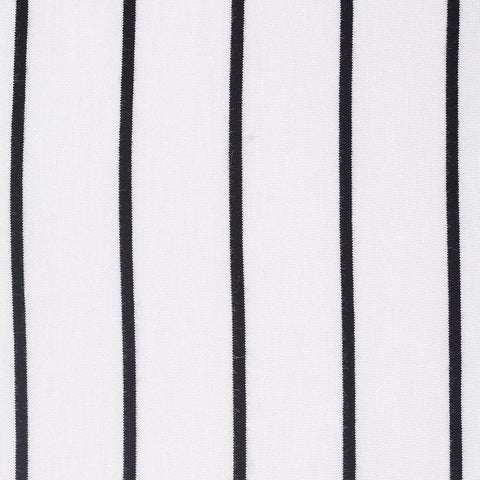 Black Vertical-Stripe Jersey Knit, Viscose, 208 gsm