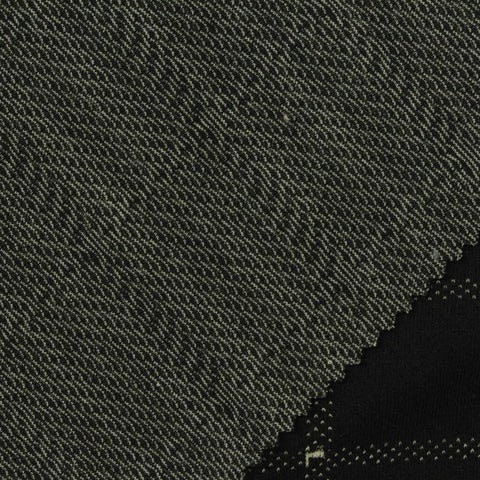 Black Check Interlock Knit, Polyester, 320 gsm